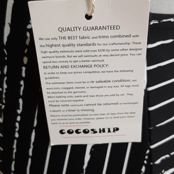 Cocoship Halter Top black & white size 6 - Picture 5 of 7